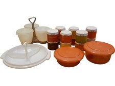 Vintage 1970s Tupperware Spice Containers Harvest Colour Herbs Food Storage PPWH