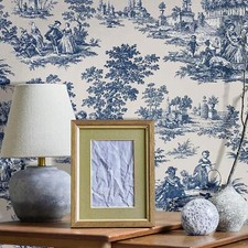 Cottage Chic Toile Wallpaper
