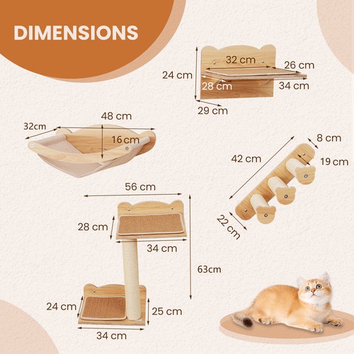 Mounted 4pcs cat furniture - 4pcs,