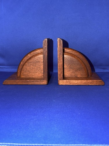 Art deco wooden bookends - wooden,