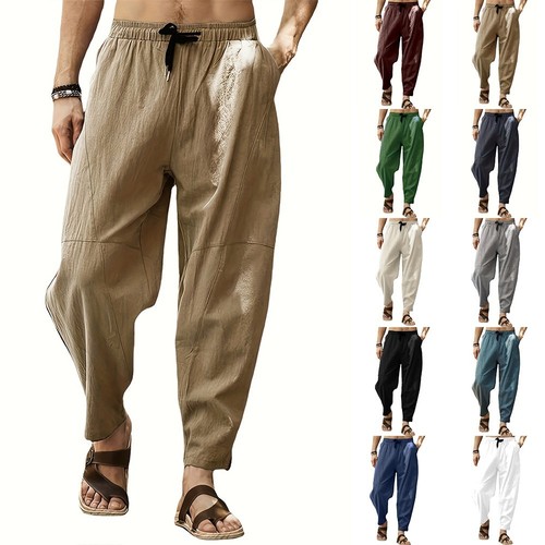 Mens cotton linen baggy - mens,