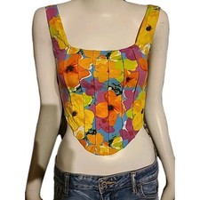 Primark - Muti Coloured Peated Vest top size XS -  Cotton Blend