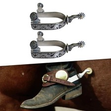2 Pieces Horse Spurs Western Cowboy Spurs for Competition Ranch Adults