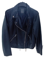 Faux leather black biker - faux,