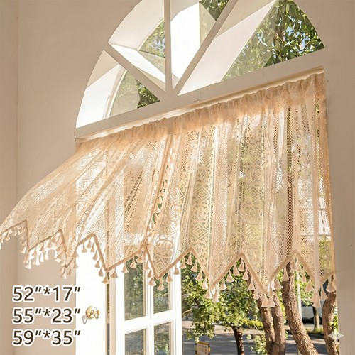 Boho tassel cafe short curtain - tassel,