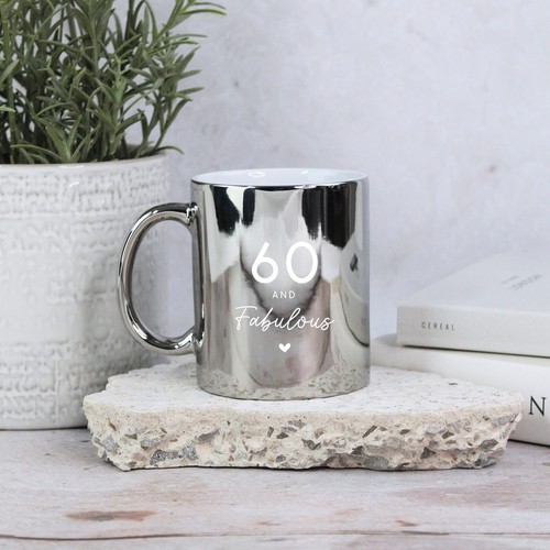 Engraved shiny silver mug - silver,