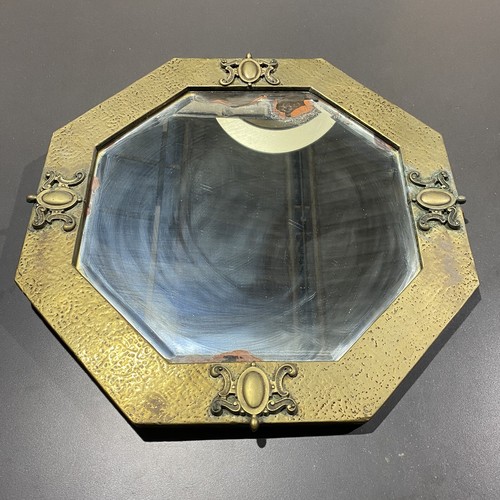 Antique brass wall mirror - mirror, arts