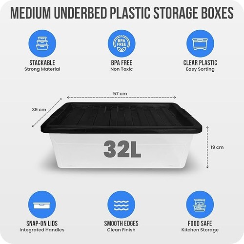 Underbed plastic storage boxes - underbed,