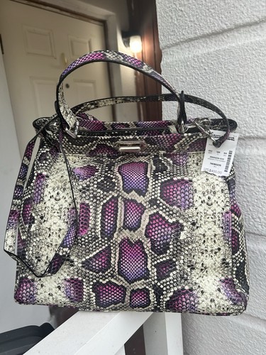 Purple leather snake pattern - leather,