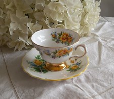 Vintage Rosina Pretty Yellow Roses Design Cup & Saucer Beautiful 