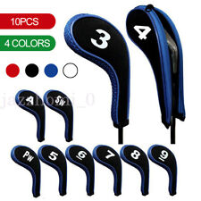 10X Neoprene Golf Club Iron Head Cover Headcovers Zipper Long Neck 3-9 A SW PW