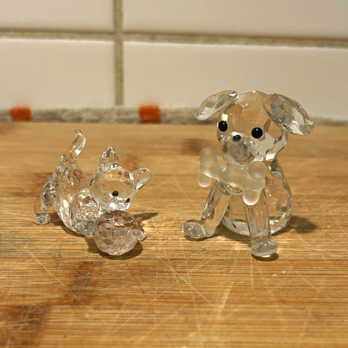 Swarovski kitten with pink - swarovski,