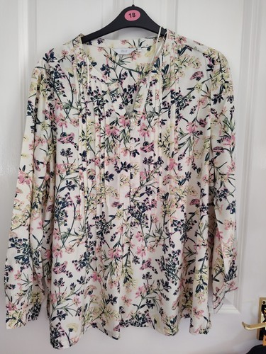Ladies beige floral top size - beige,