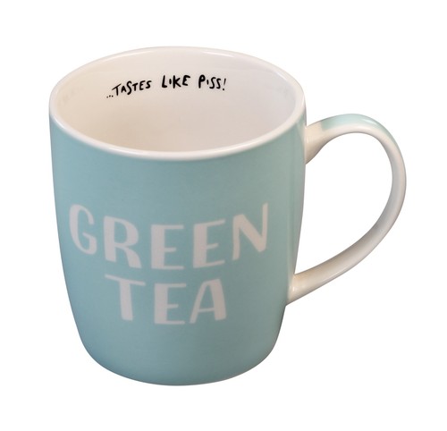 Green tea tastes like p - green,