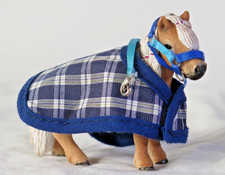 Schleich minature shetland pony with bespoke headcoller and rug