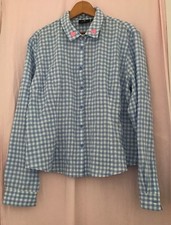 Lazy Oaf blue and white check shirt, size 20