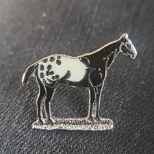 Appaloosa Horse Lapel Pin Tie Pin Badge Enamelled Signed Allison Sterling 
