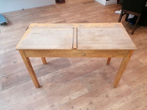 Vintage 1980s school desk with - vintage,