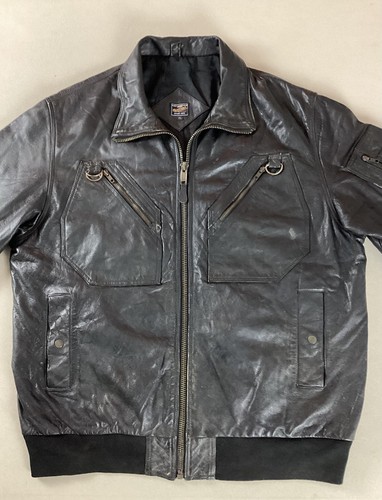 Vintage leather biker jacket - biker,