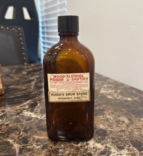 Vintage wood alcohol brown - alcohol,