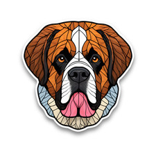 St Bernard Dog Puppy Stained