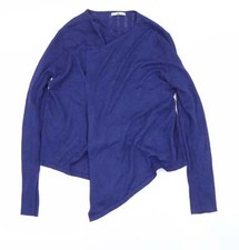 Womens Blue V-Neck Polyester