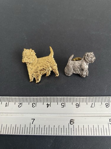 Vintage terrier dog pin brooch - dog,