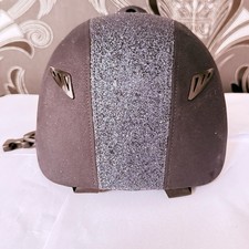 Navy blue Horze Hz Equestrian Velvet/ Glitter Riding Hat/Helmet Size L (56/58cm)