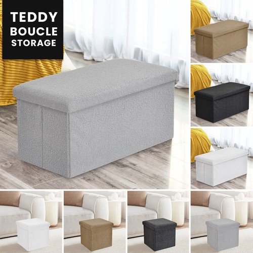 Folding ottoman boucle teddy - folding,