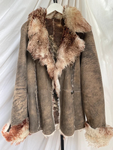 Vintage grey shearling lamb - grey,