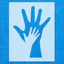 Child On Adult Hand Stencil: Mylar Airbrush Wall Art Painting Crafts , DIY