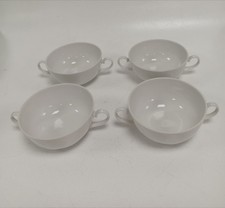 Set of 4 Seltmann Weiden Germany White Double Handle Soup Bowls