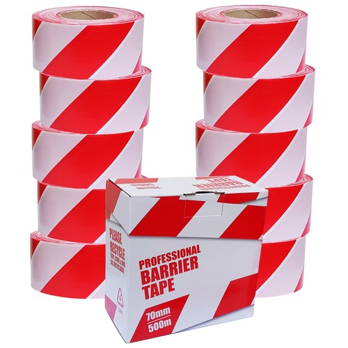 Barrier tape red white 10 - red,