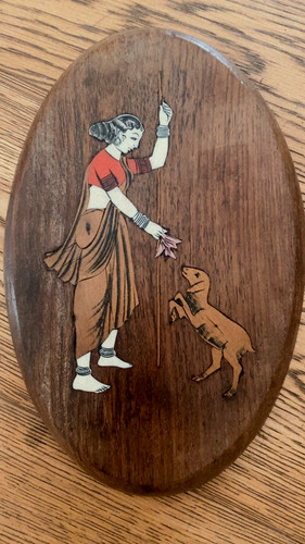 Vintage indian wood inlay - vintage,