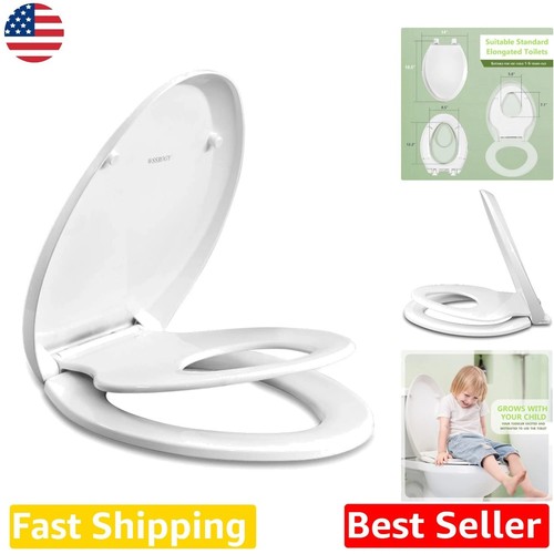 Elongated toilet seat white - seat, w/