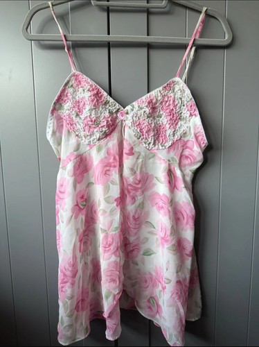 Vintage pink floral babydoll - pink,