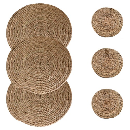 6pcs round woven - round,