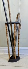 Umbrella Stick Stand Cast Iron & Bamboo Antique Rare Corner Stand FREE POSTAGE 