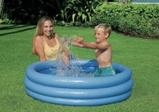 Intex Crystal Blue Paddling Pool Kids Summer Garden Outdoor Fun 3 Ring Pool 45"
