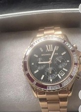 Micheal Kor Oversized Pave Rose Gold Tone Watch