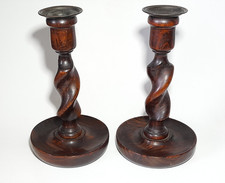 Pair of Vintage Wooden Barley