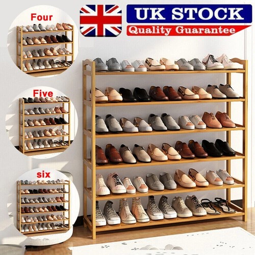Tiers bamboo wooden shoe - bamboo,