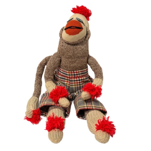 Handmade sock monkey plush toy - handmade,