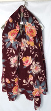 Monsoon Accessorize Large Wrap Shawl Scarf Bergundy Floral