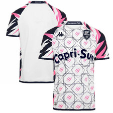 Stade Francais Rugby Shirt Kid's Kappa White Away Jersey - New