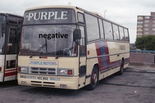 35MM BUS NEGATIVE PURPLE COACHES NORTH WALES LEYLAND TIGER HCC852 NEG NO 480