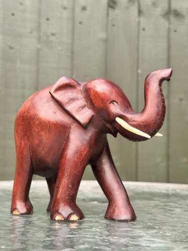 Hand carved wooden elephant - carved,