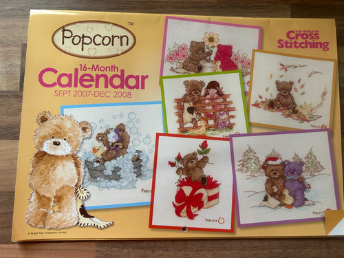 Popcorn cross stitch calendar - popcorn,