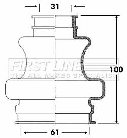 First line rear outer boot - rear,