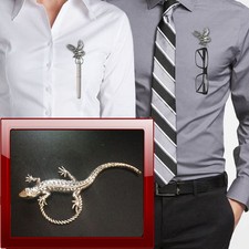 Lizard brooch drop hoop - lizard,
